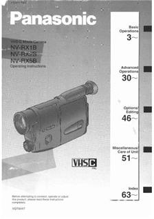 Panasonic NV RX 1 B manual. Camera Instructions.